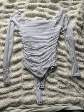 Women’s Long Sleeve Light Gray One-Piece Bodysuit